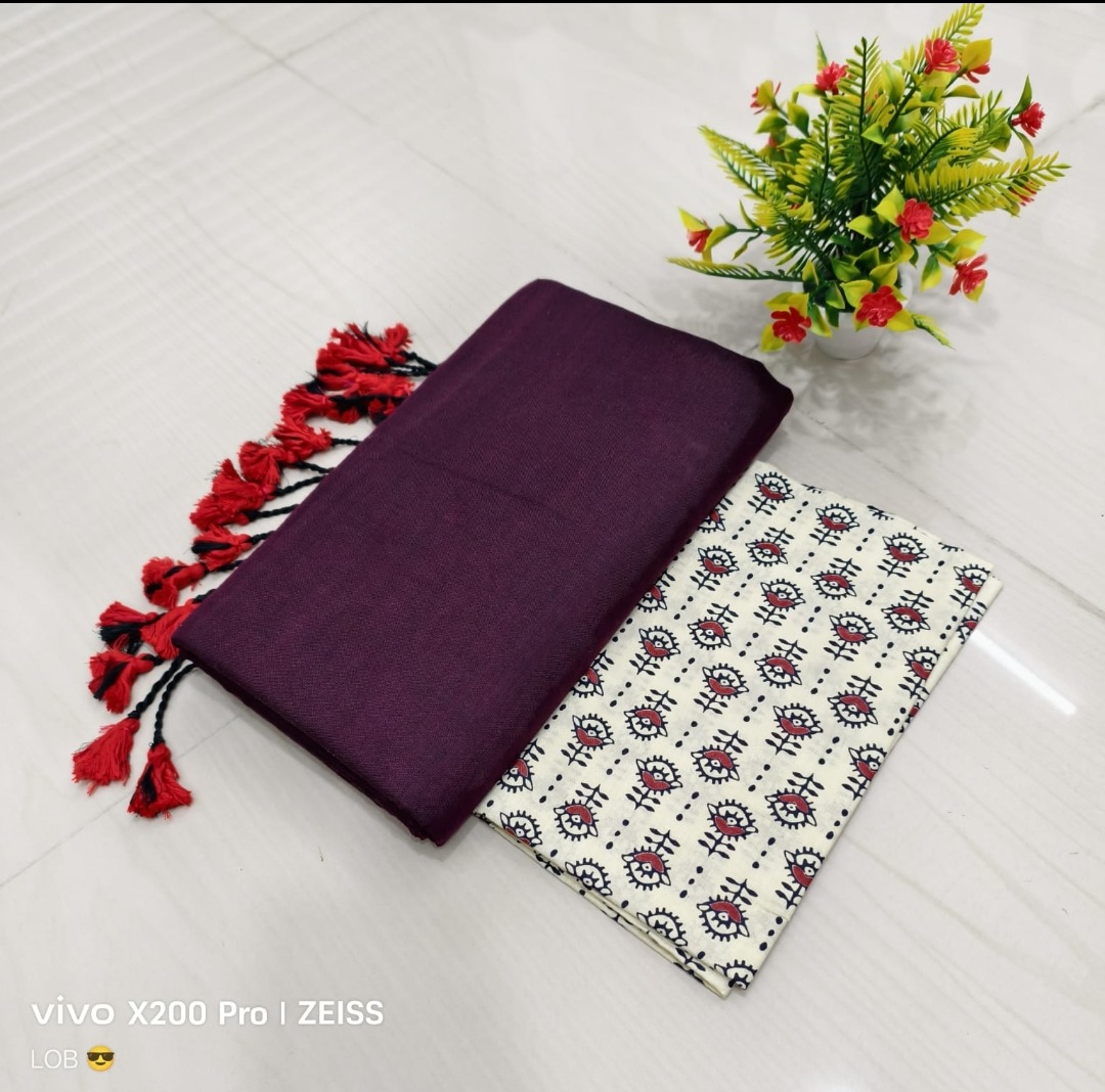 KHADI COTTON SAREE WITH BLOUSE
